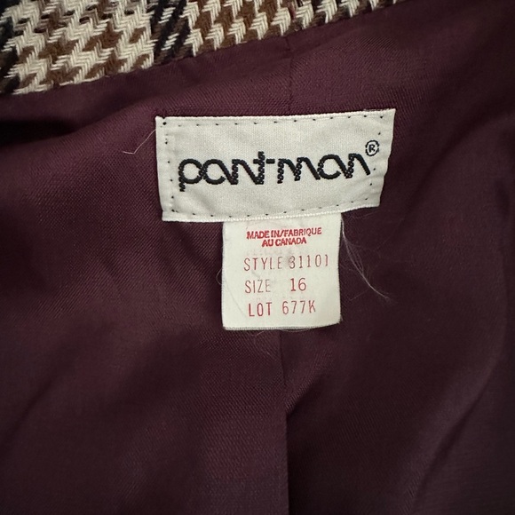 Vintage Pantman blazer jacket wool plaid tweed SZ 16 XL old money style - Picture 6 of 7